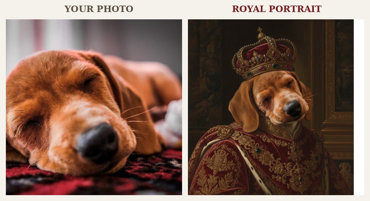 Dog before and after