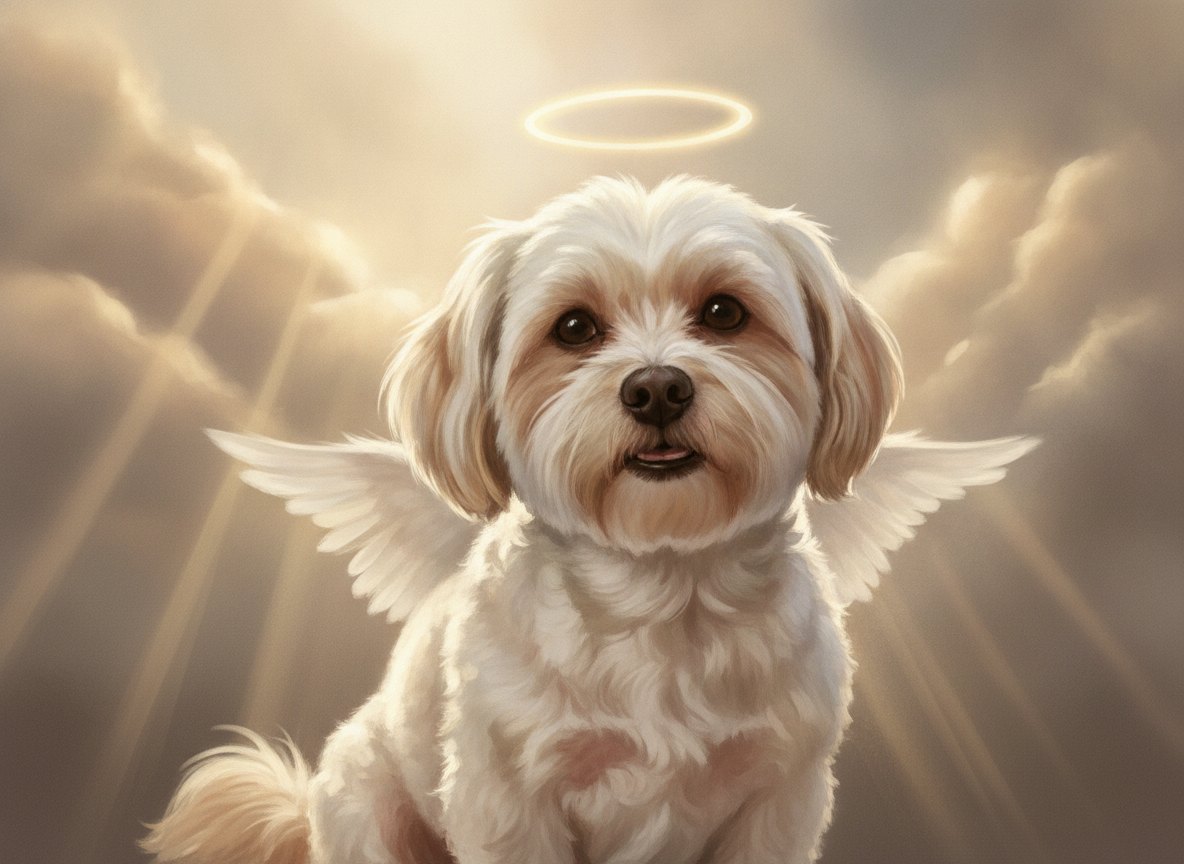 Memorial portrait with halo and light