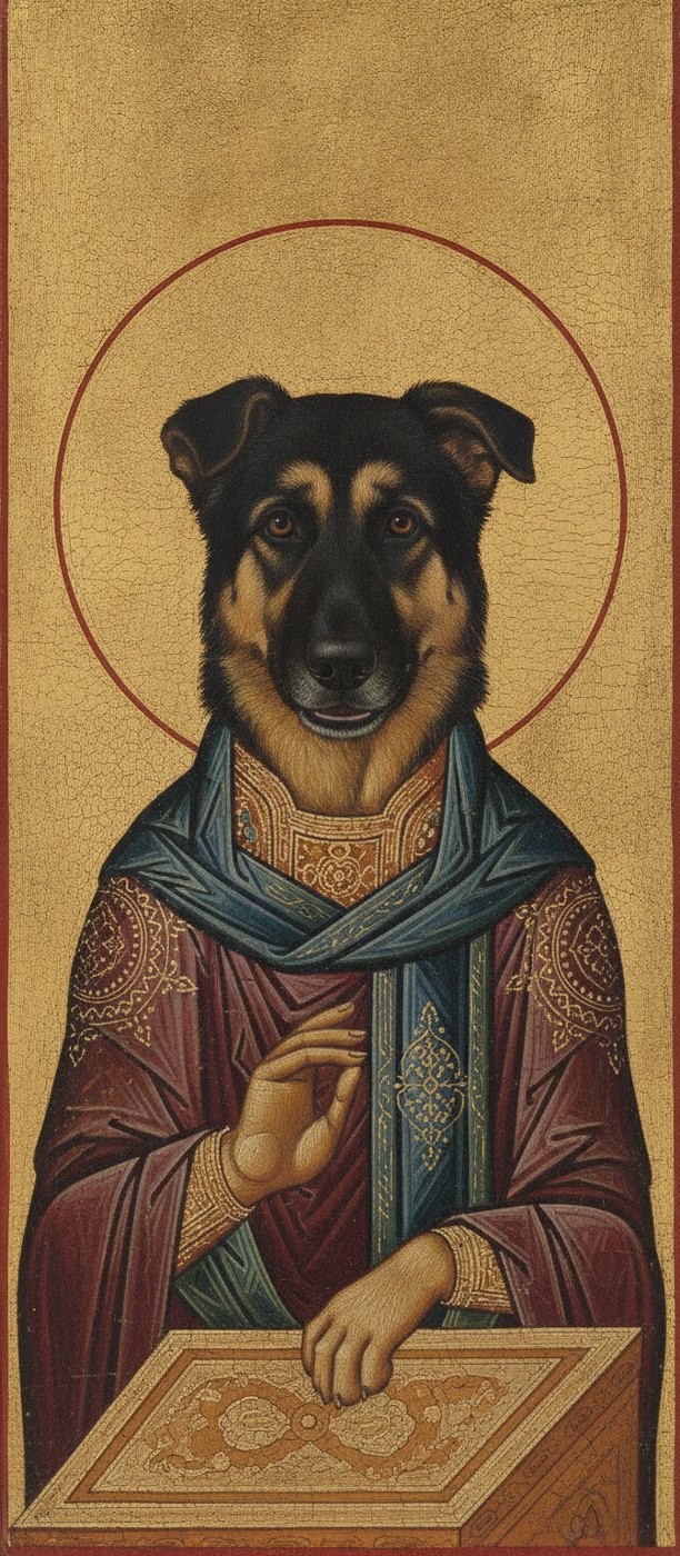 Jordyn as a gold leaf saint icon
