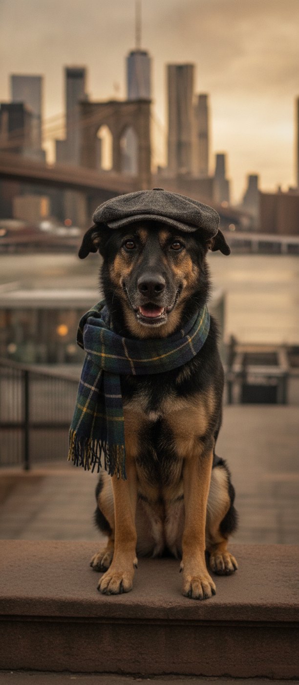 Jordyn in a flat cap in New York